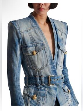 Balmain Light Blue Denim Jacket